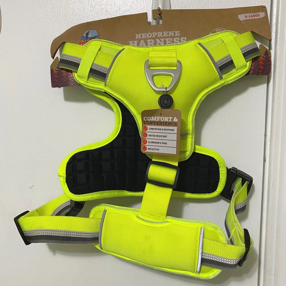 Arcadia Trail Neoprene Sport Dog Harness XL Neon Yellow Reflective 5307911